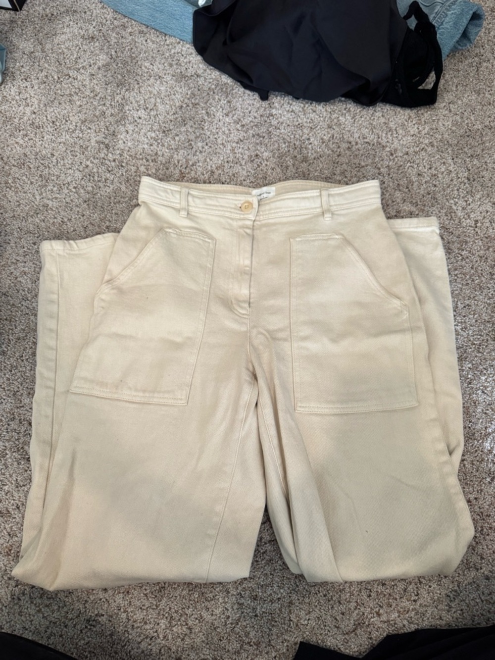 Wilfred Cream Wide-Leg Utility Trousers
